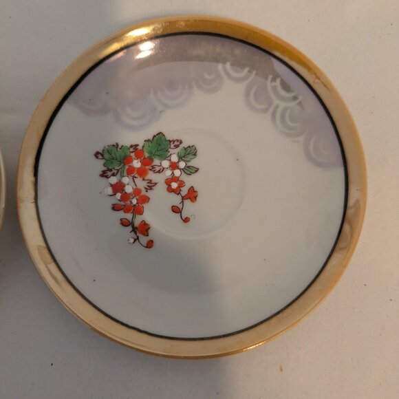 Chikaramachi Hand Painted Made in Japan Set Of 4 Cup and Saucer Vintage - Picture 6 of 10